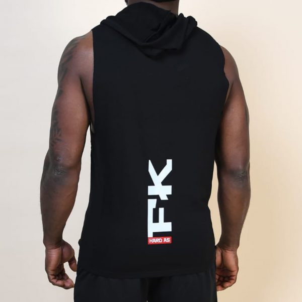 Hard as FK - Black sleeveless hoodie - Image 4