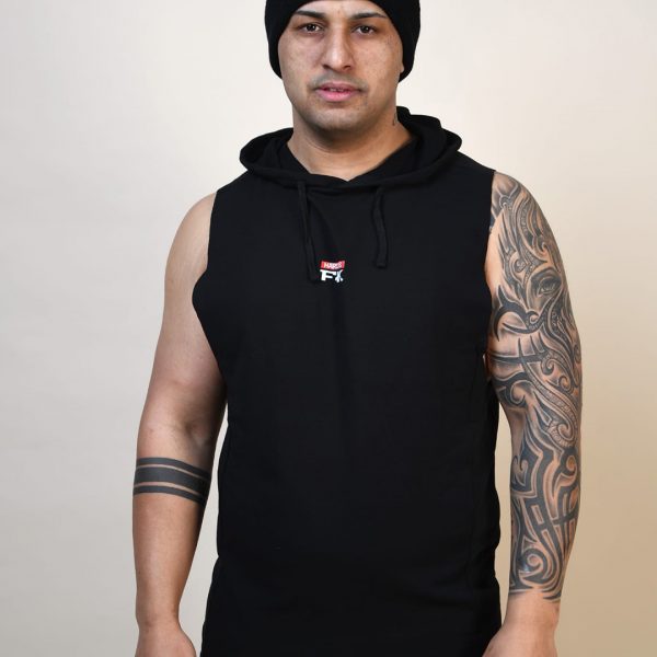 Hard as FK - Black sleeveless hoodie - Image 5